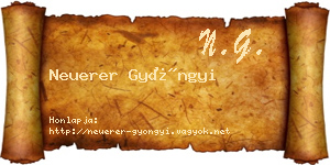 Neuerer Gyöngyi névjegykártya
